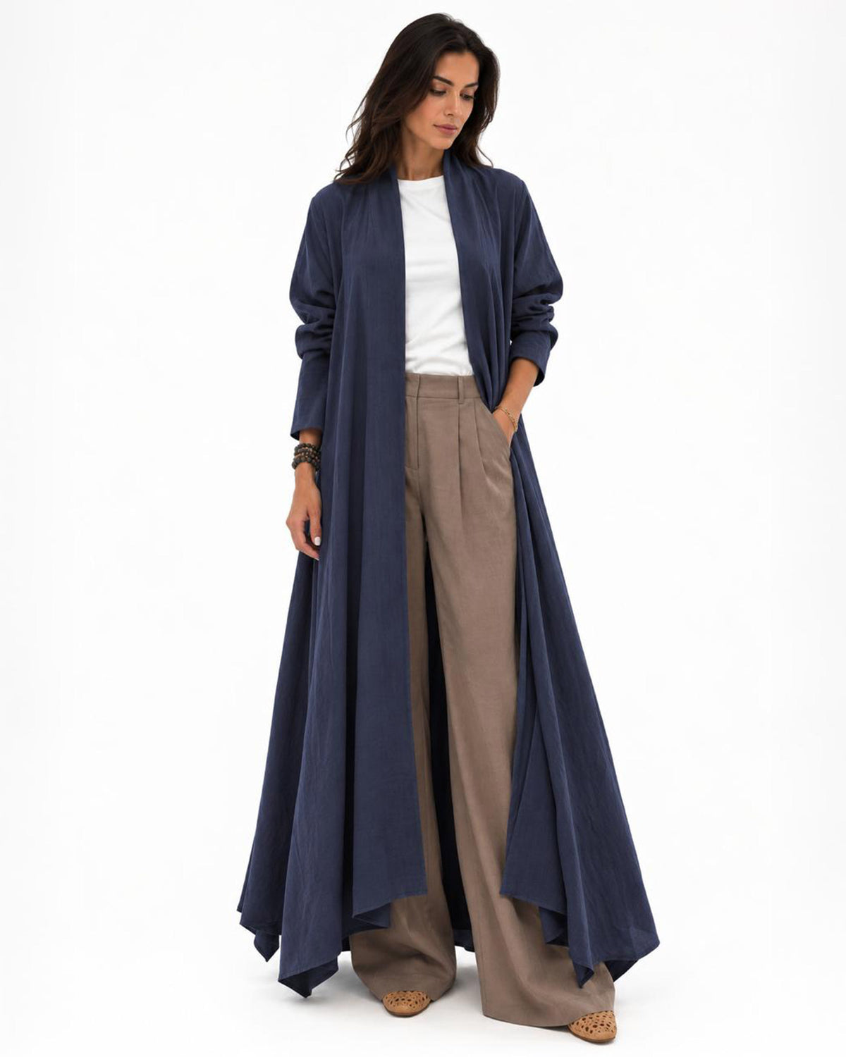 Ozone – Washed Linen Asymmetrical Abaya