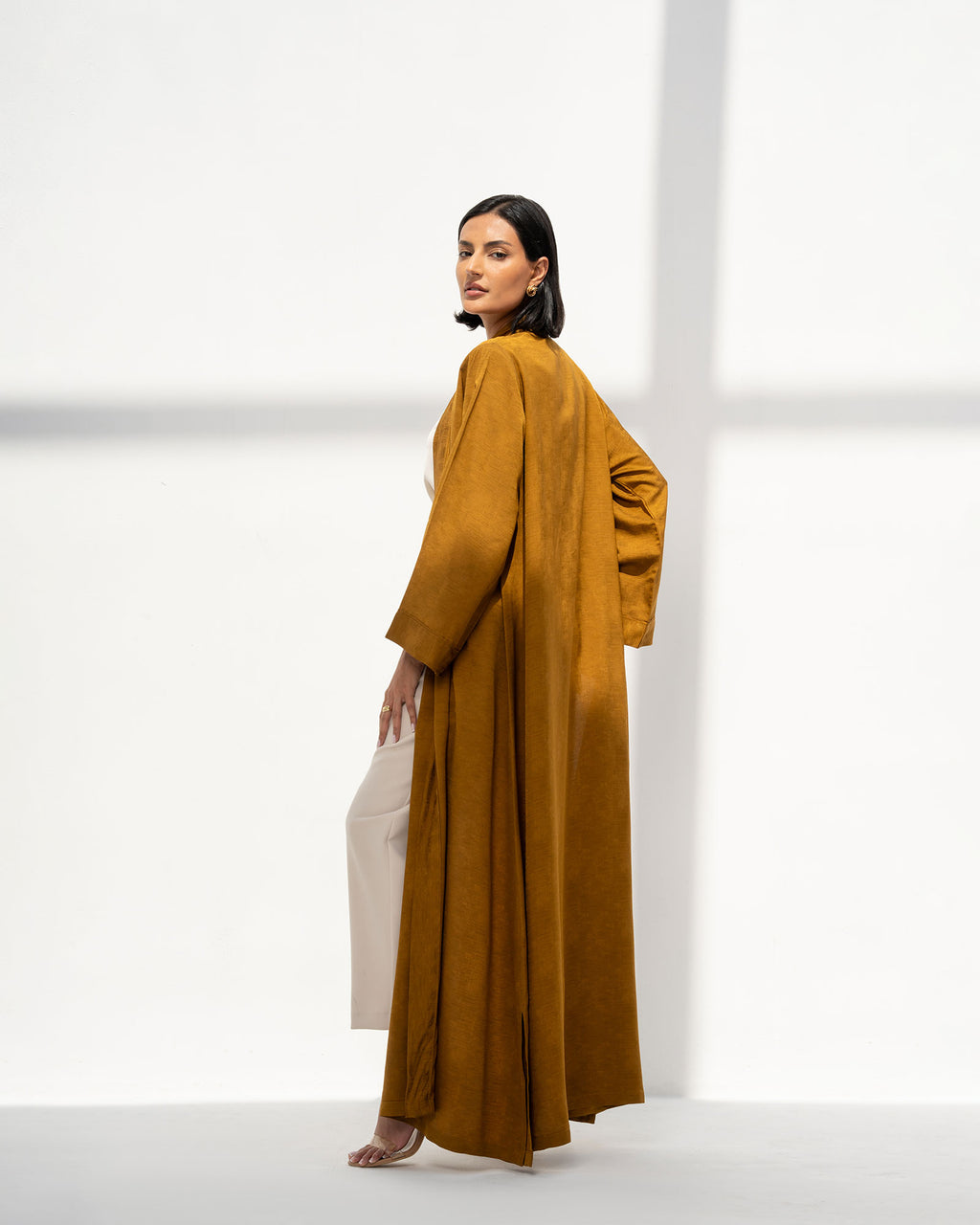 Brass – Embosed Flared Abaya