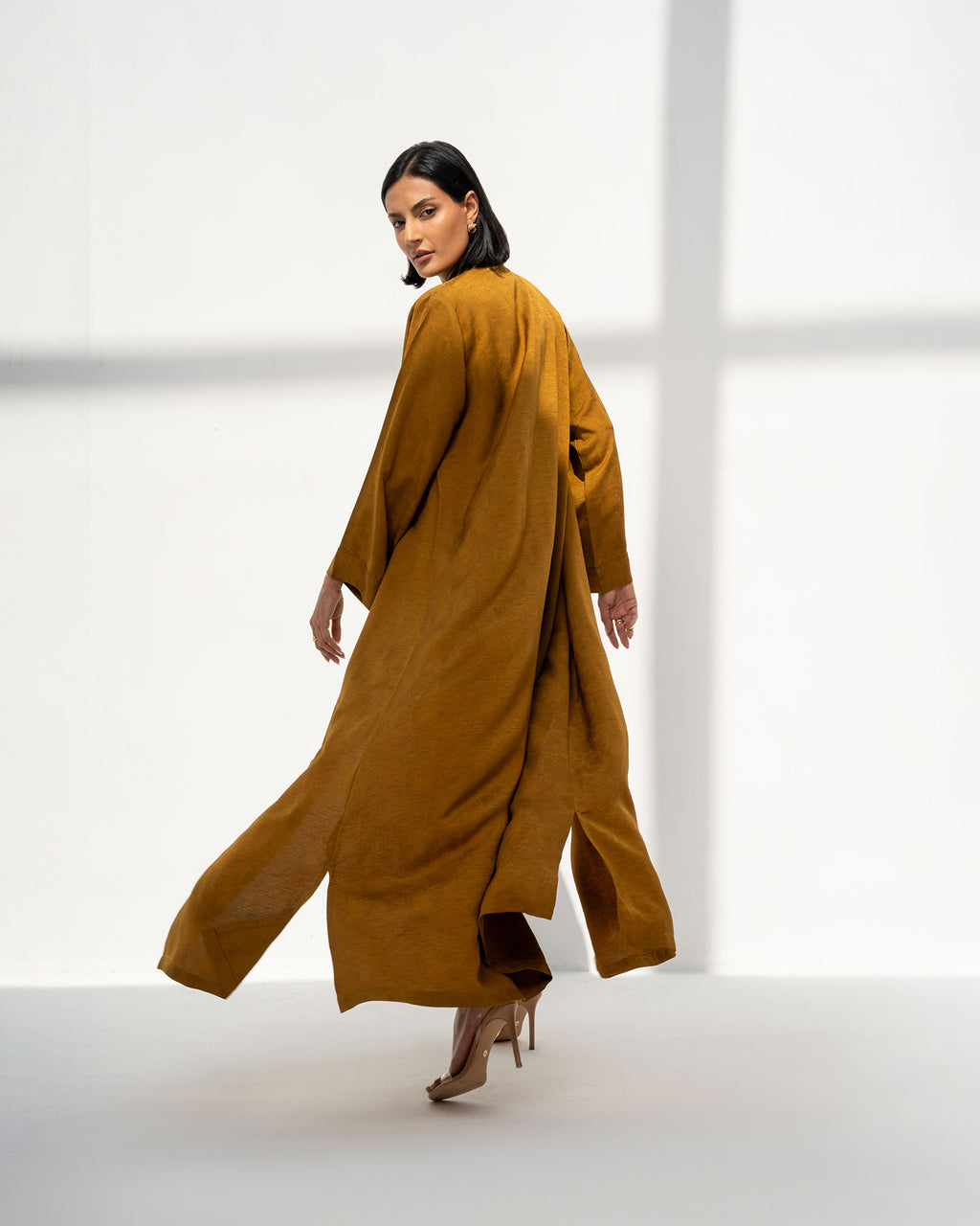 Brass – Embosed Flared Abaya