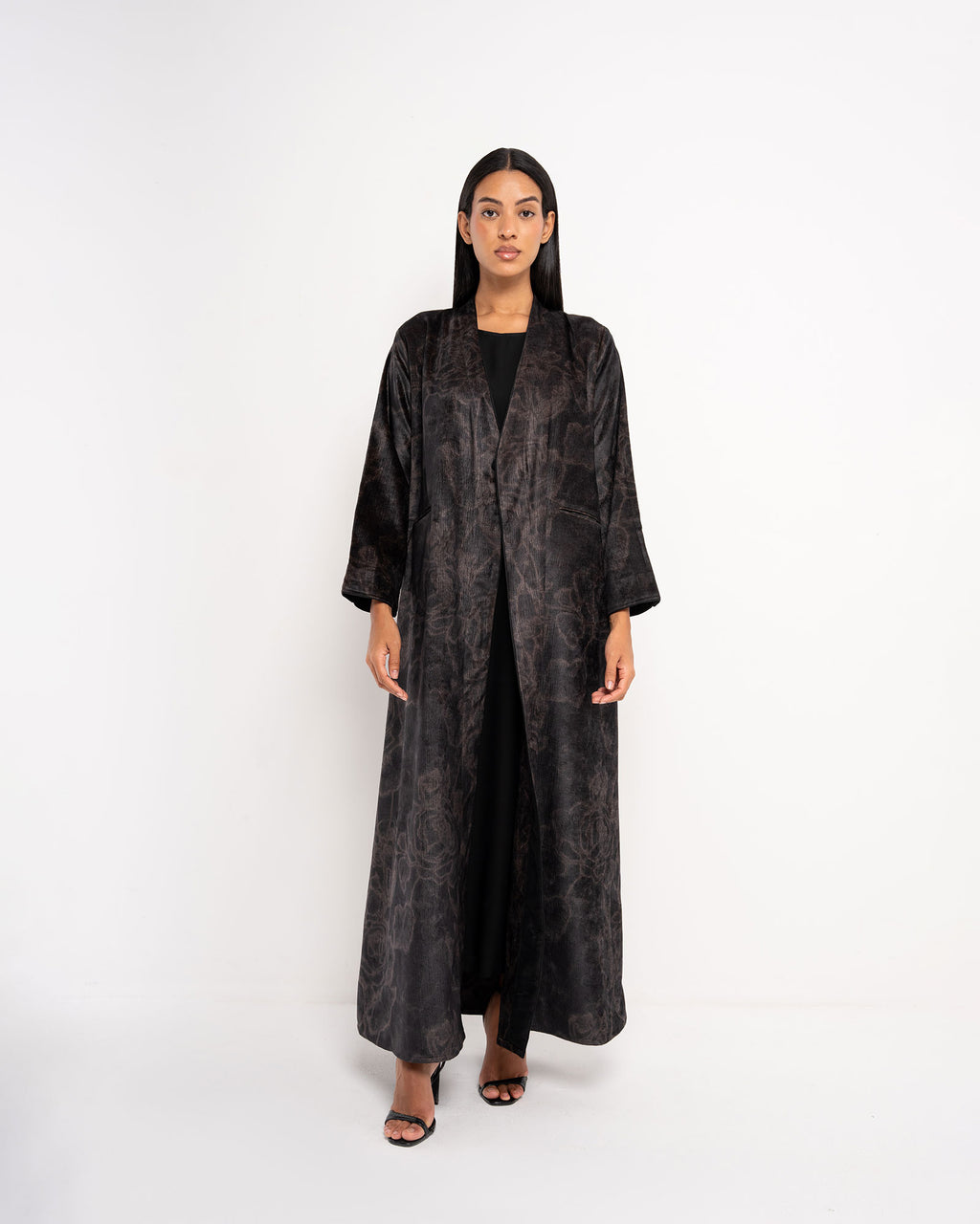 Crimson – Velvet Suede Wrap Abaya
