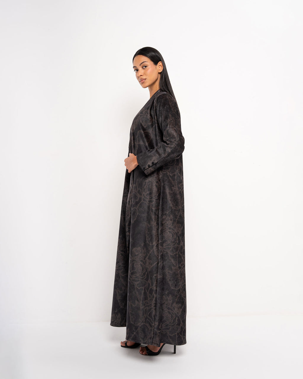 Crimson – Velvet Suede Wrap Abaya