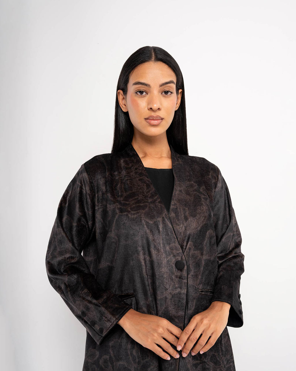 Crimson – Velvet Suede Wrap Abaya
