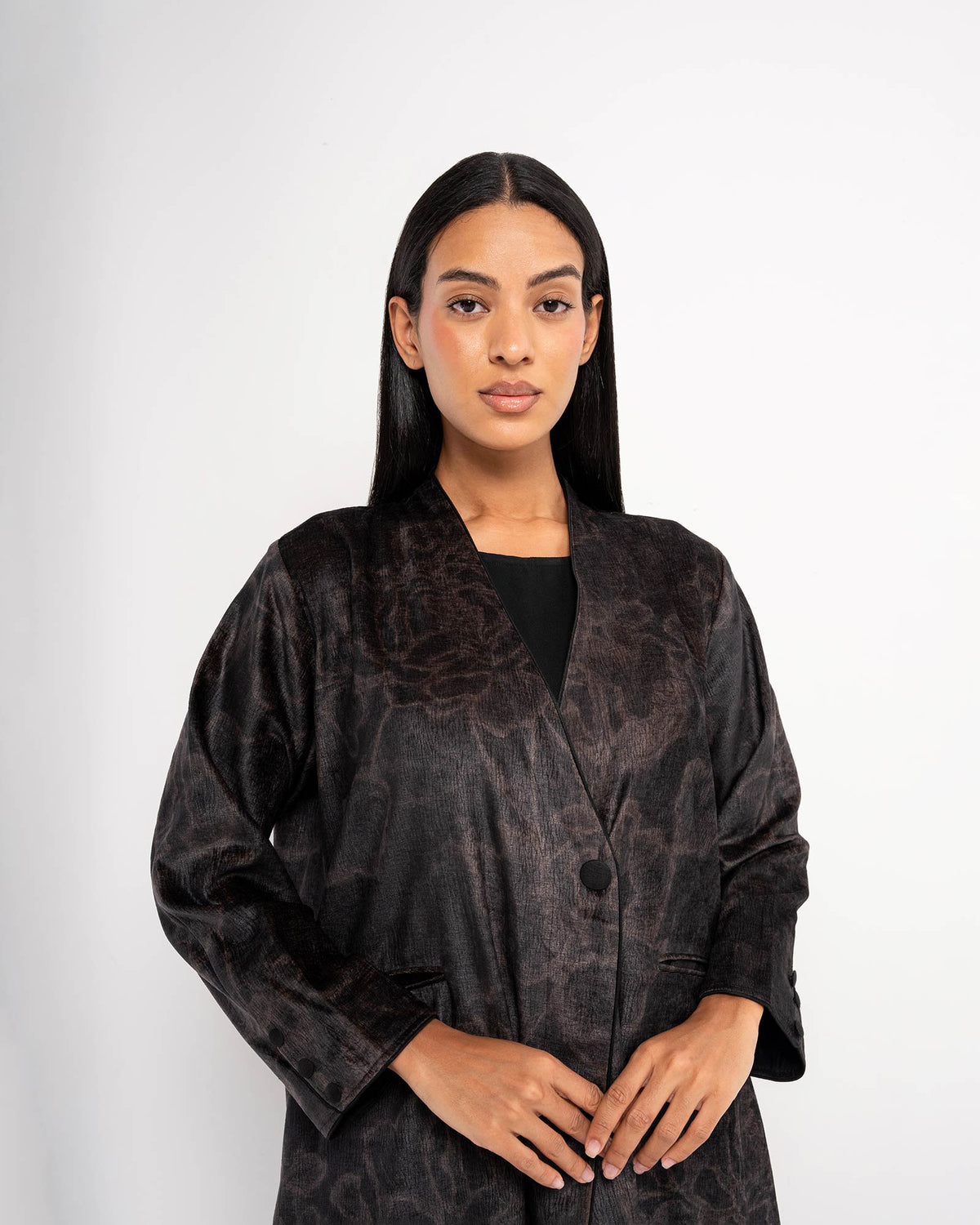 Crimson – Velvet Suede Wrap Abaya