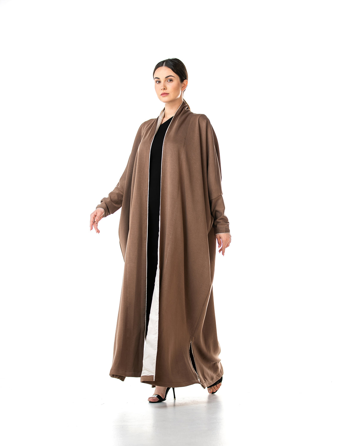 Stone – Jersey Cotton Bisht Abaya