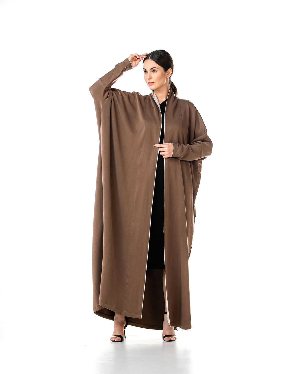 Stone – Jersey Cotton Bisht Abaya
