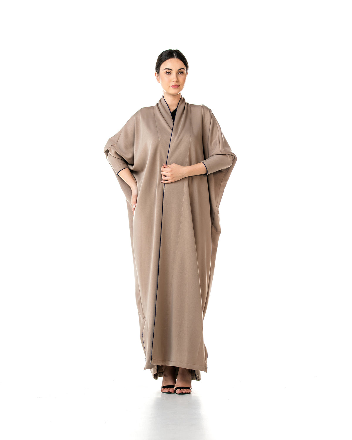 Stone – Jersey Cotton Bisht Abaya
