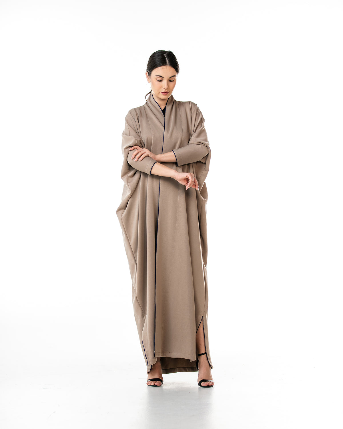 Stone – Jersey Cotton Bisht Abaya