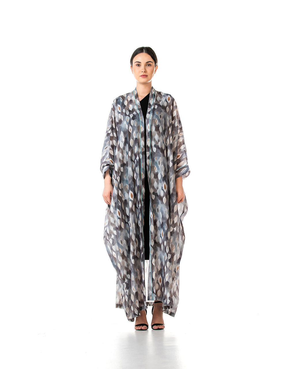 Fig – Printed Chiffon Cotton Bisht Abaya