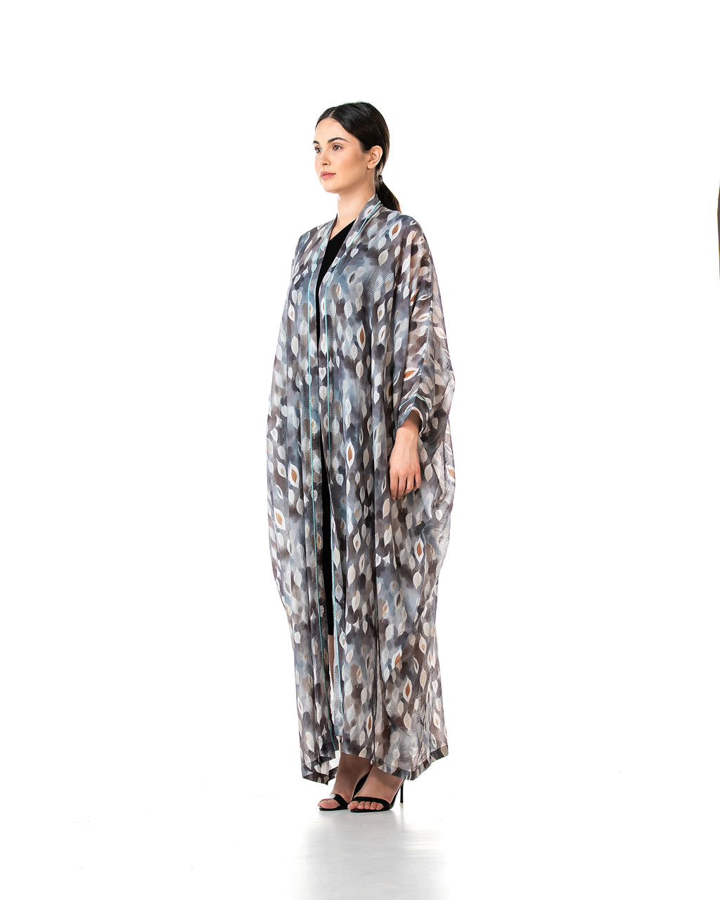 Fig – Printed Chiffon Cotton Bisht Abaya