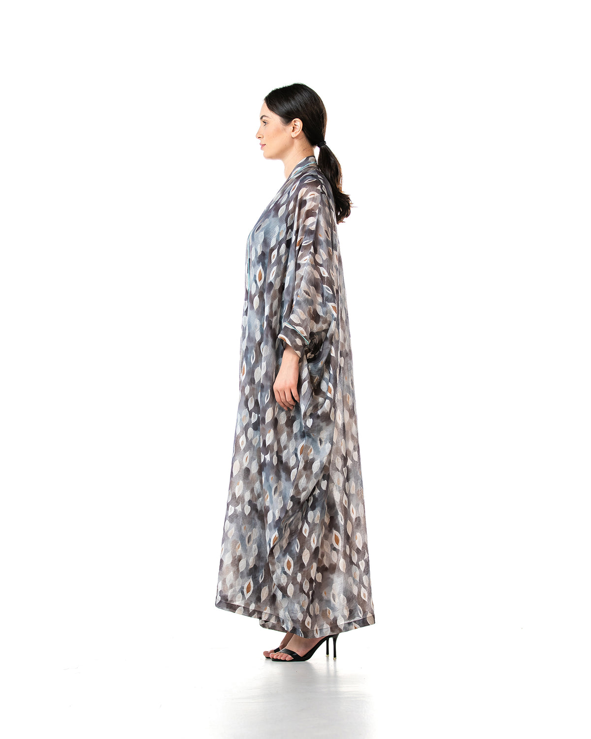 Fig – Printed Chiffon Cotton Bisht Abaya