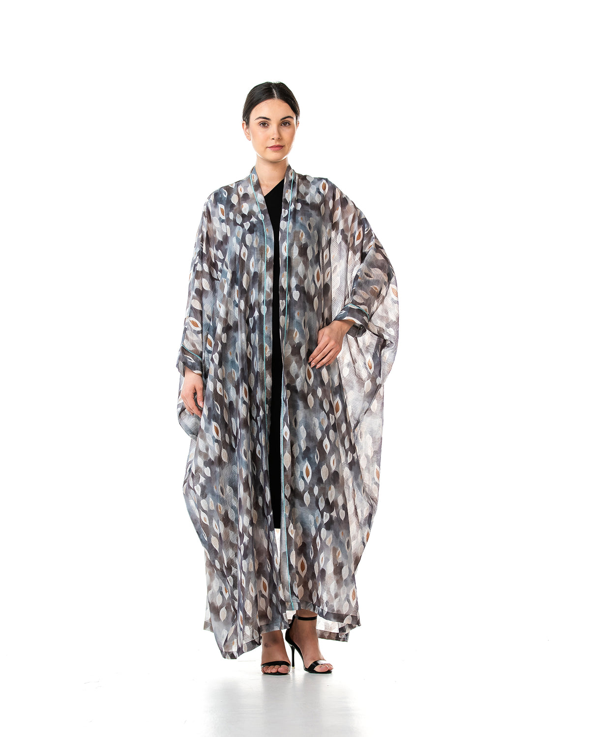 Fig – Printed Chiffon Cotton Bisht Abaya