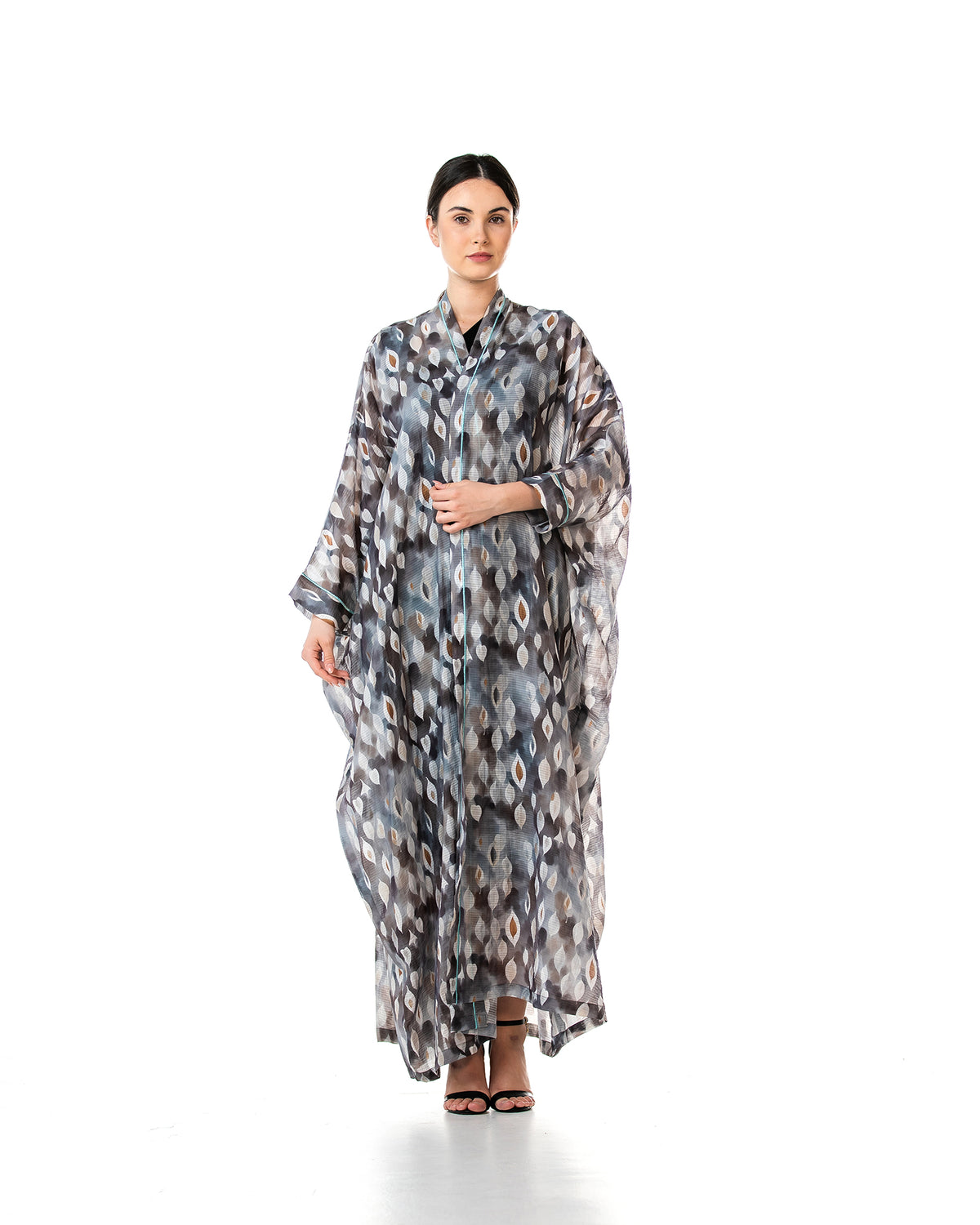 Fig – Printed Chiffon Cotton Bisht Abaya