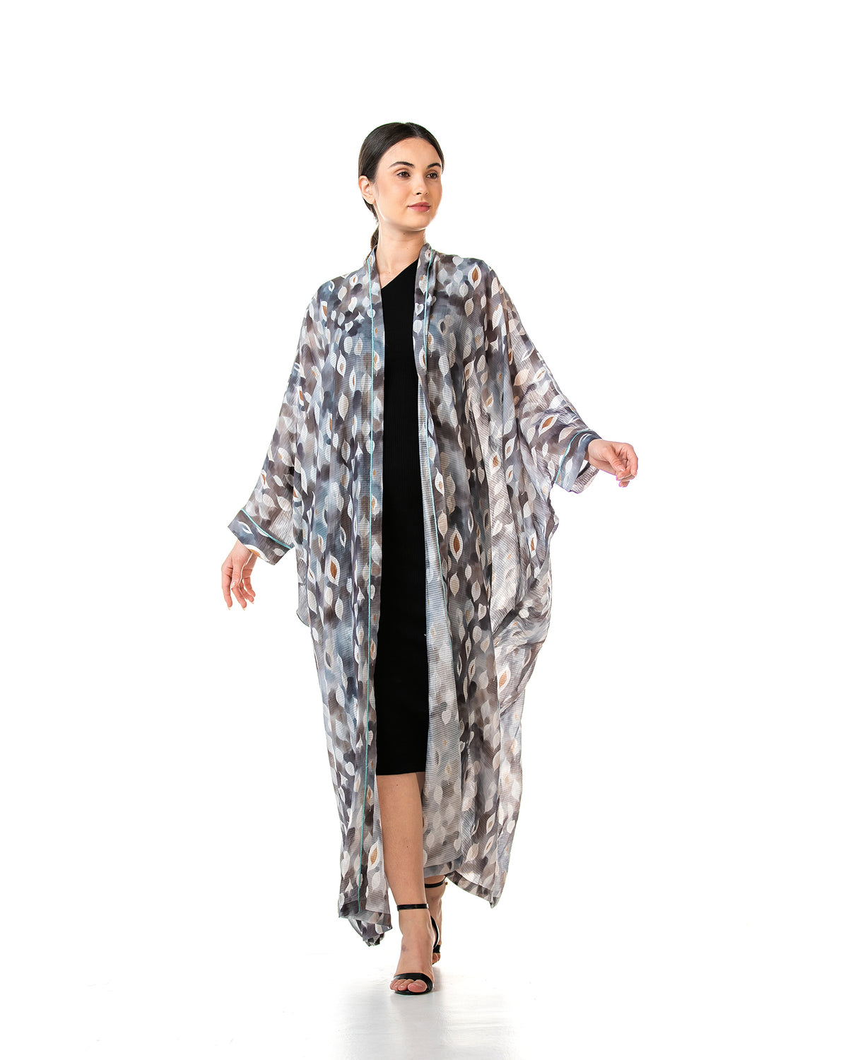 Fig – Printed Chiffon Cotton Bisht Abaya