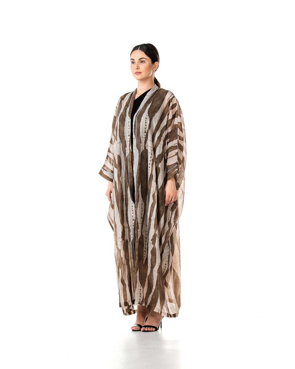 Fig – Printed Chiffon Cotton Bisht Abaya