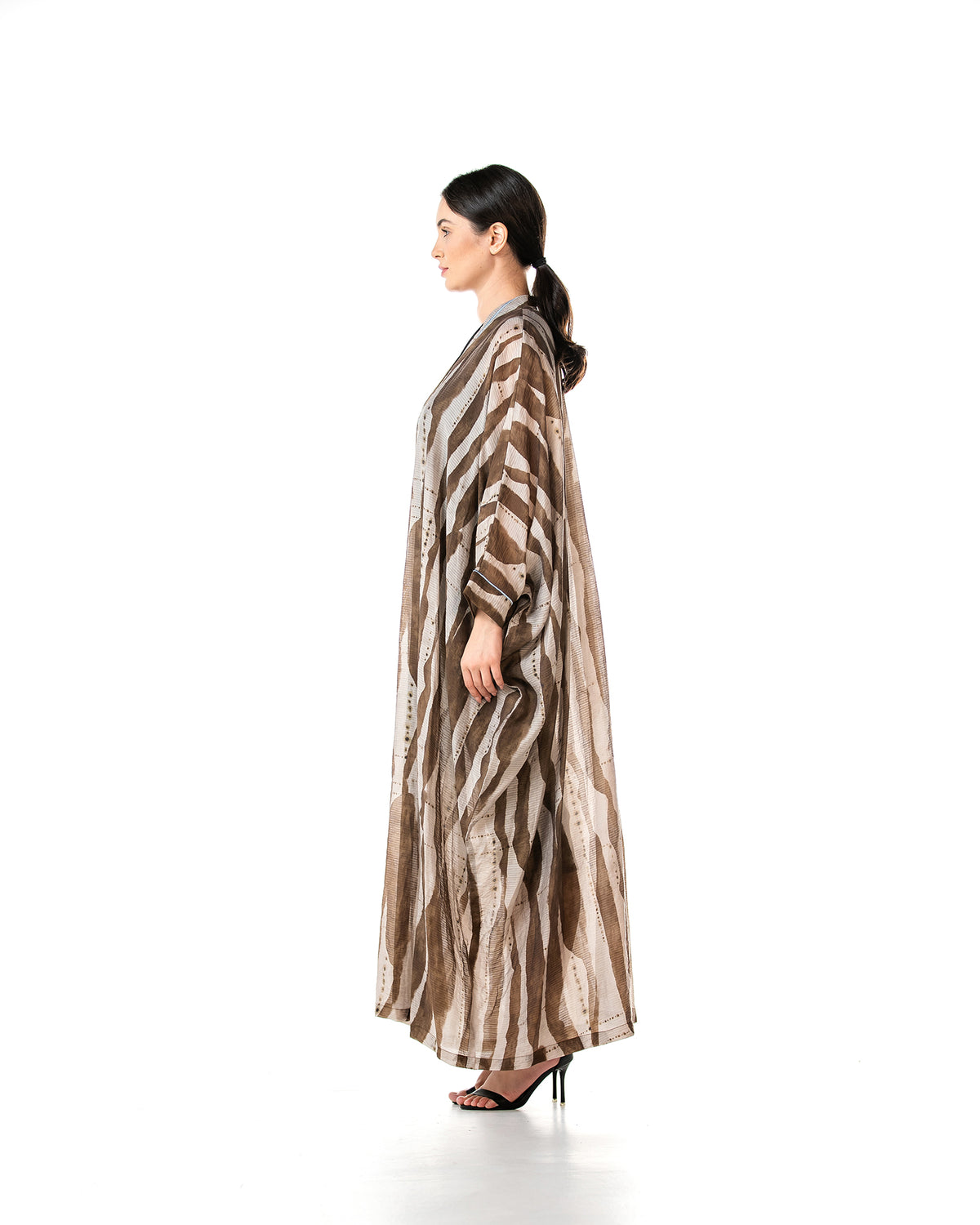 Fig – Printed Chiffon Cotton Bisht Abaya