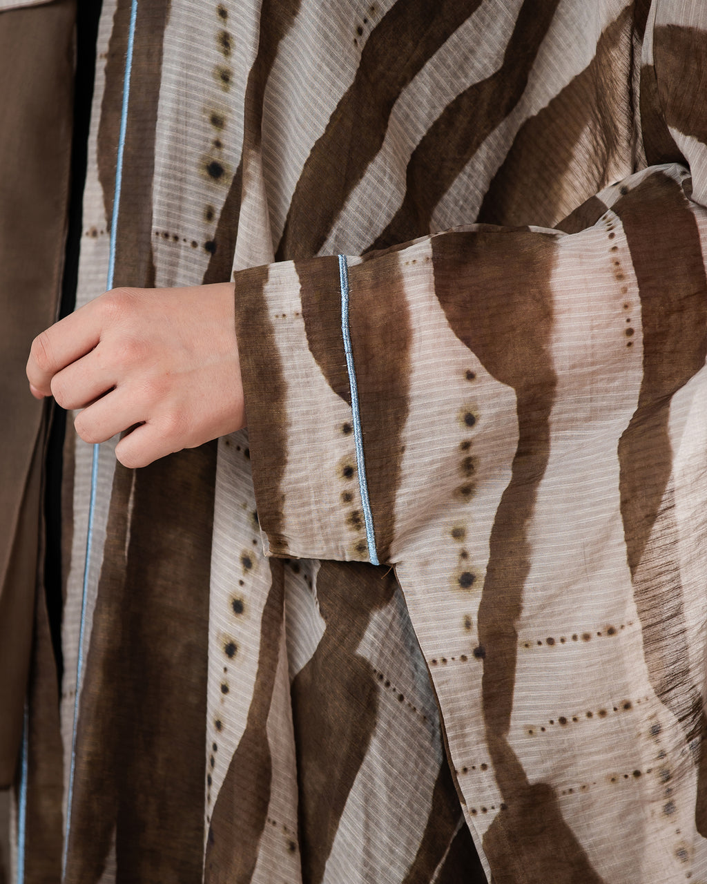 Fig – Printed Chiffon Cotton Bisht Abaya