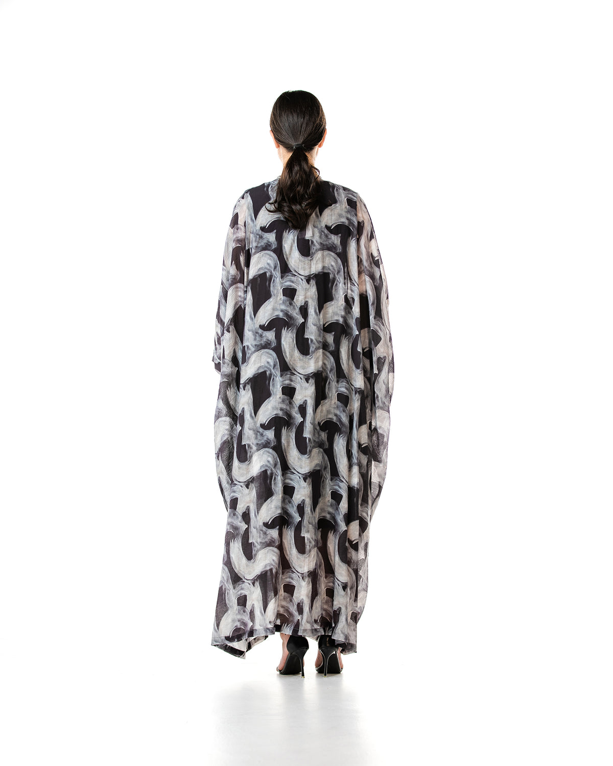 Fig – Printed Chiffon Cotton Bisht Abaya