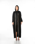 Walnut – Printed Viscose Linen Kaftan Abaya
