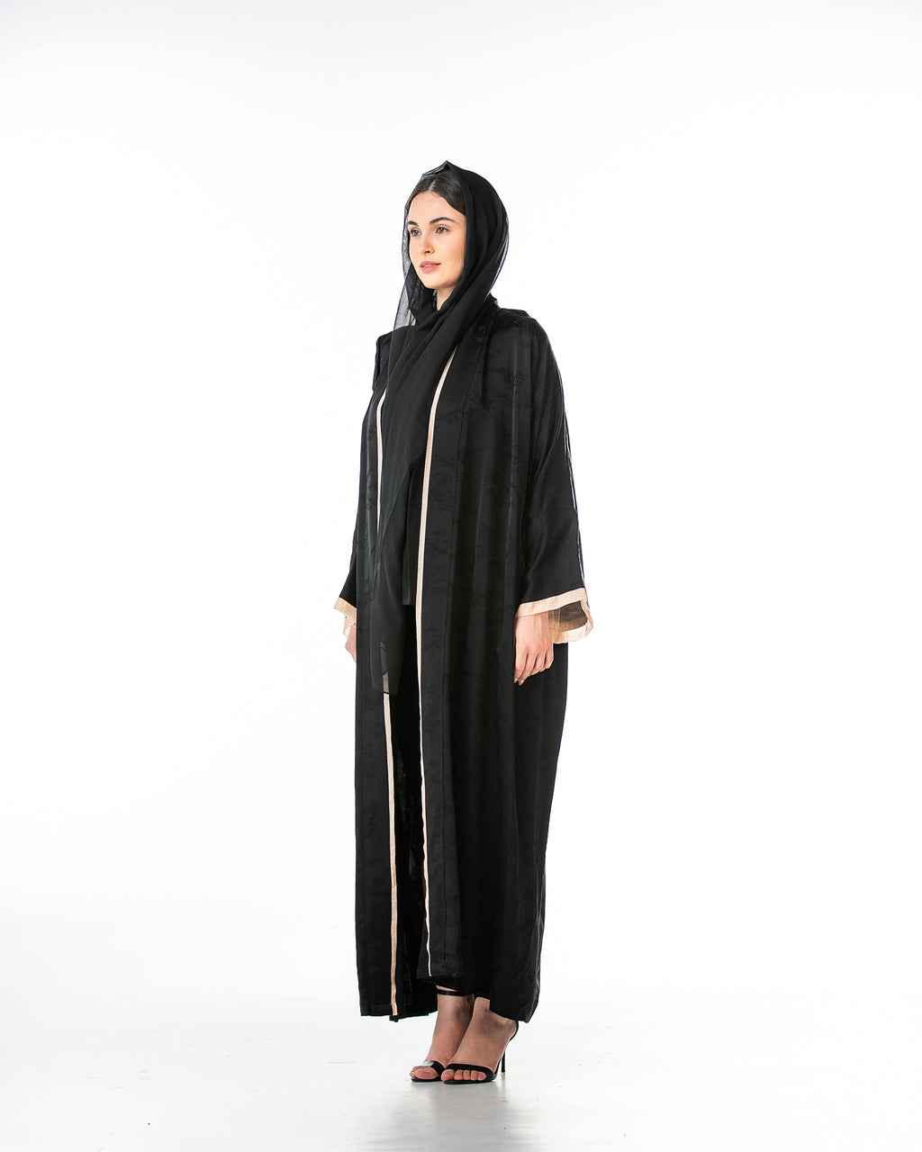 Walnut – Printed Viscose Linen Kaftan Abaya
