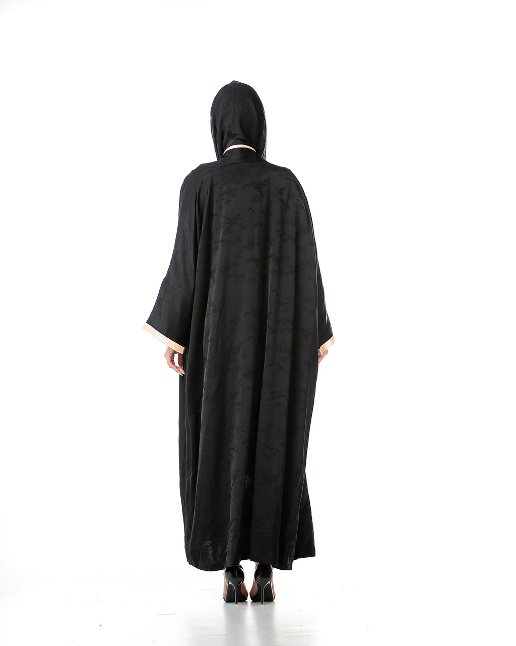 Walnut – Printed Viscose Linen Kaftan Abaya