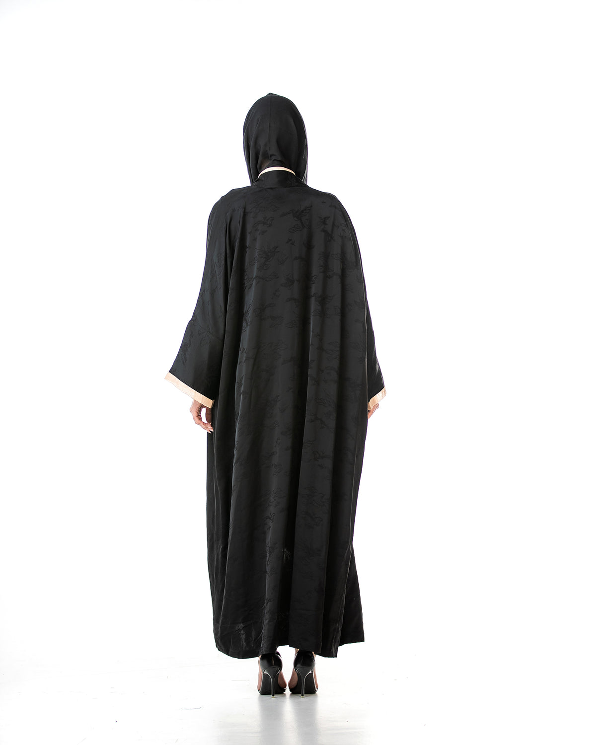 Walnut – Printed Viscose Linen Kaftan Abaya