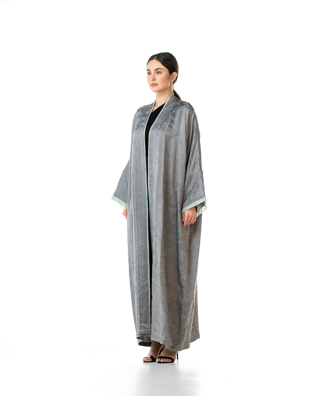 Walnut – Printed Viscose Linen Kaftan Abaya