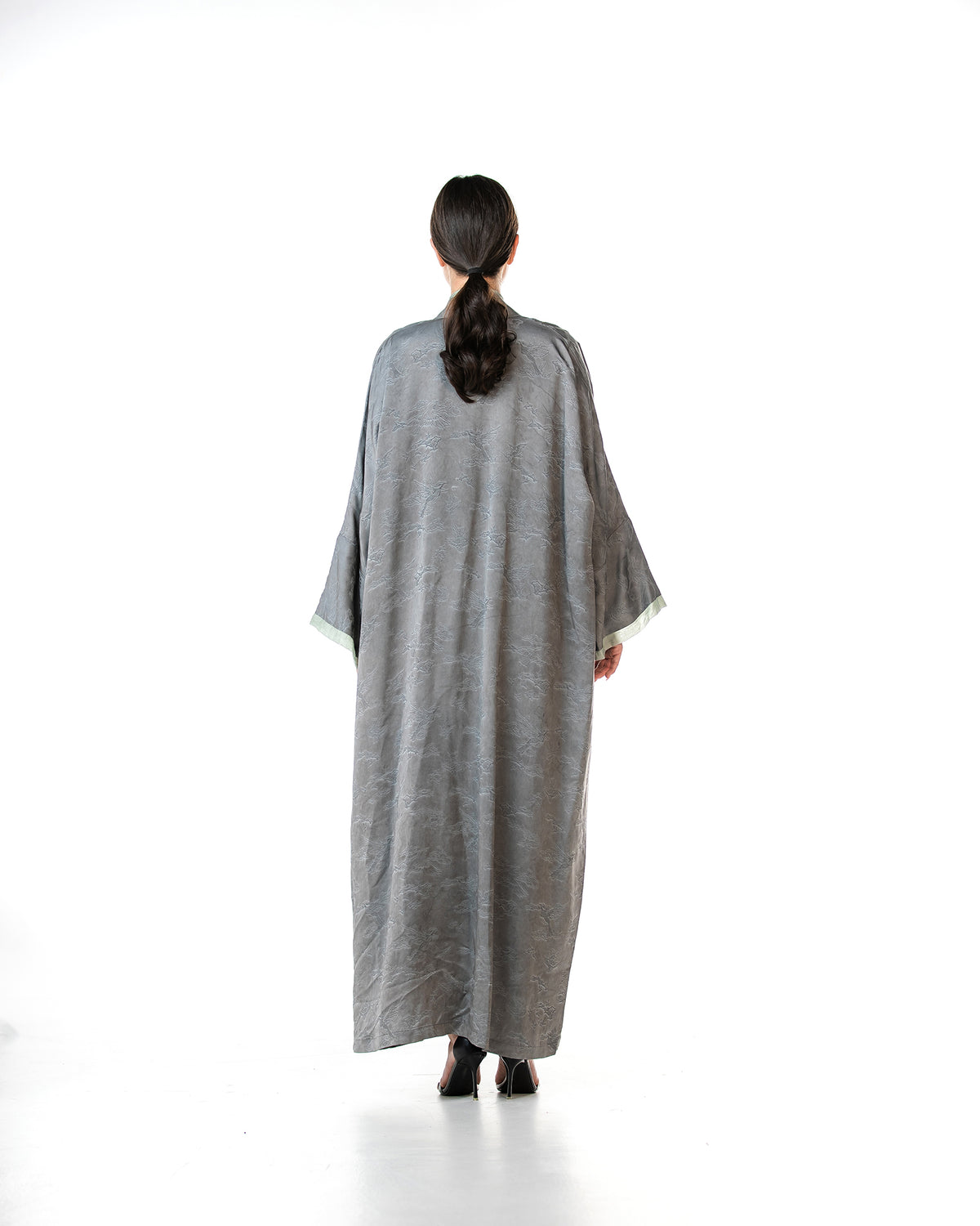Walnut – Printed Viscose Linen Kaftan Abaya