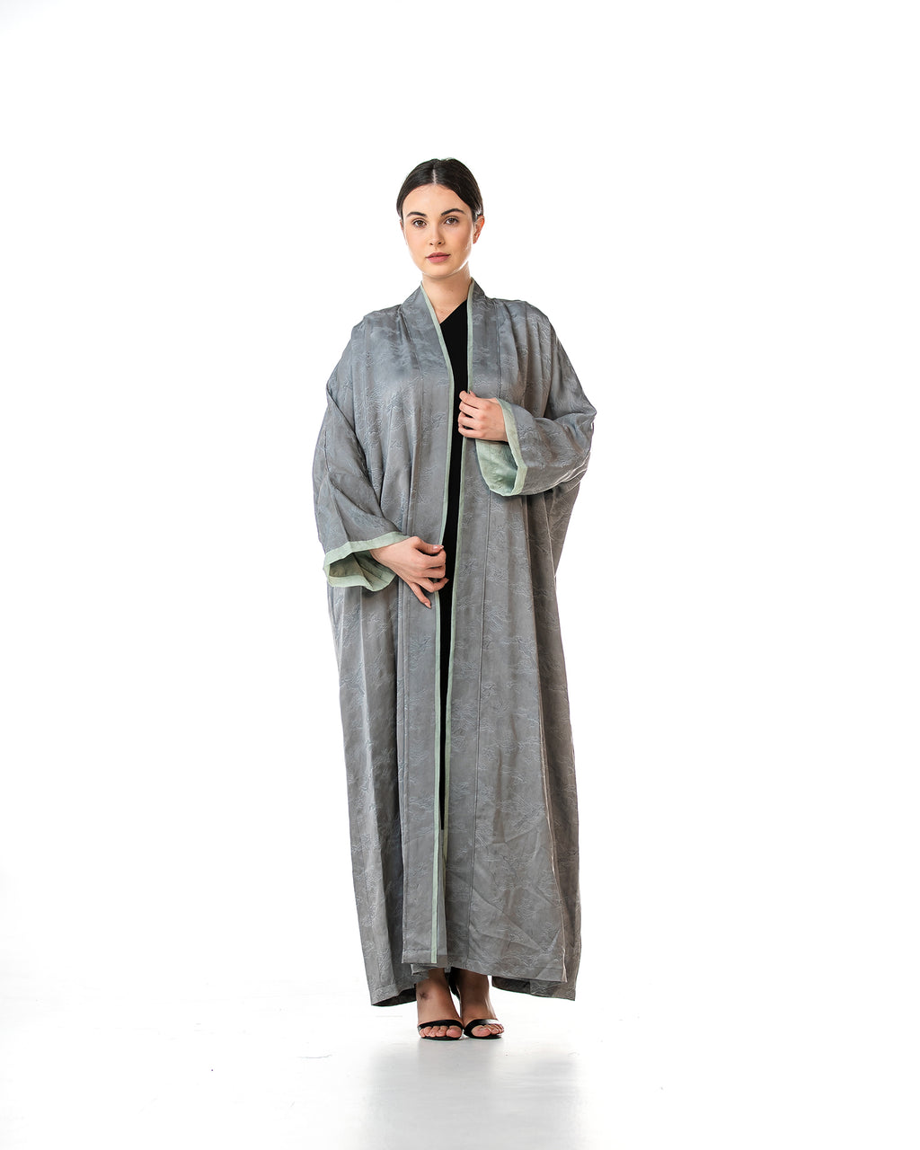Walnut – Printed Viscose Linen Kaftan Abaya