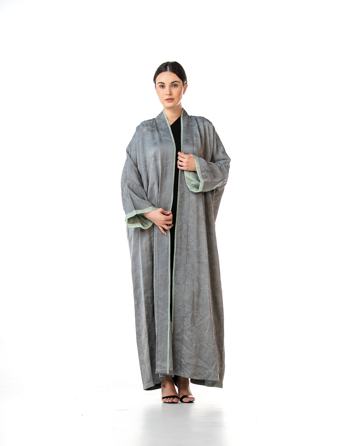 Walnut – Printed Viscose Linen Kaftan Abaya
