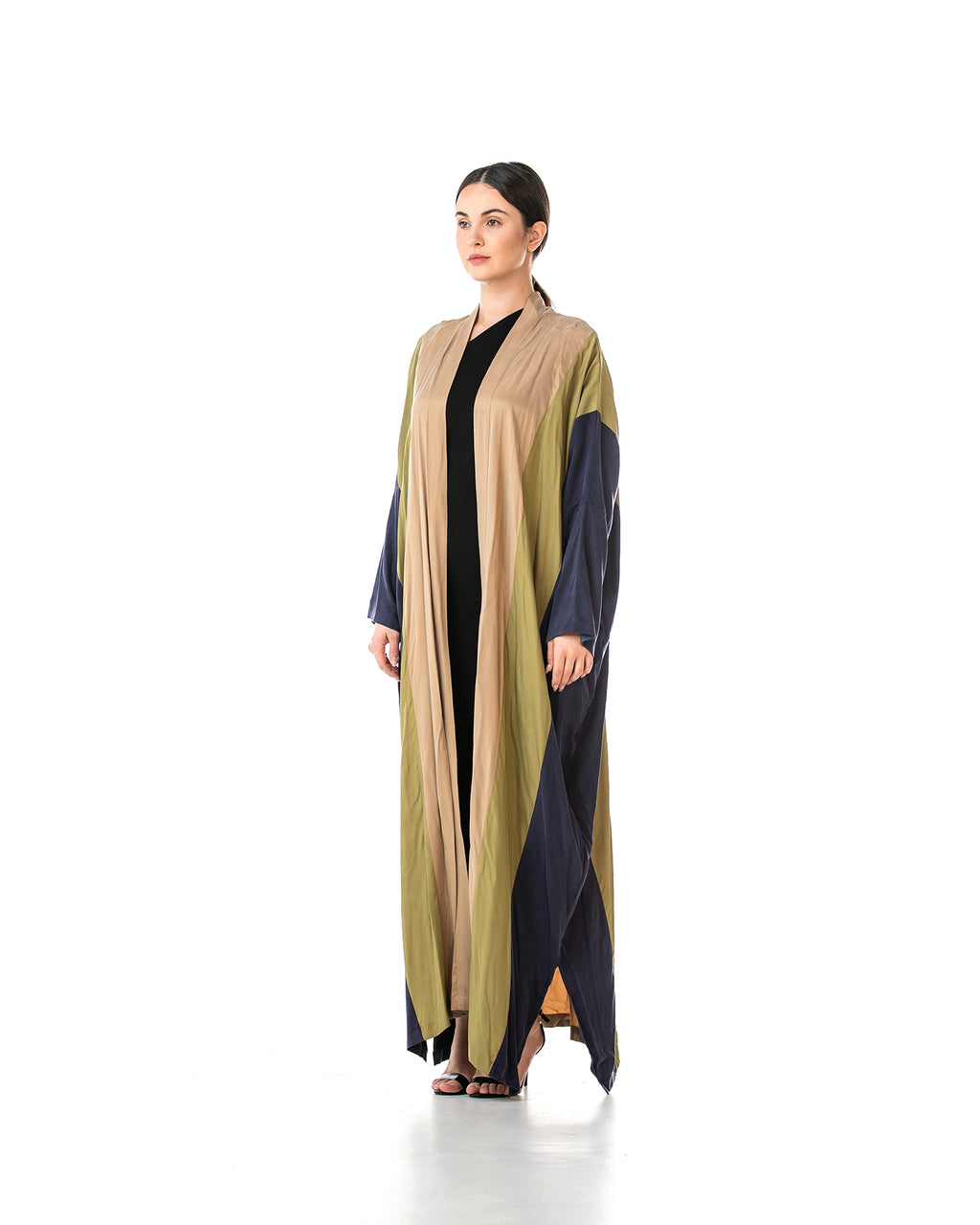 Eclipse 2.0 – Colorblock Washed Silk Bisht Abaya