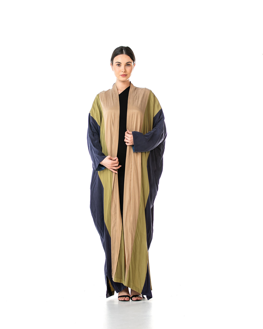 Eclipse 2.0 – Colorblock Washed Silk Bisht Abaya