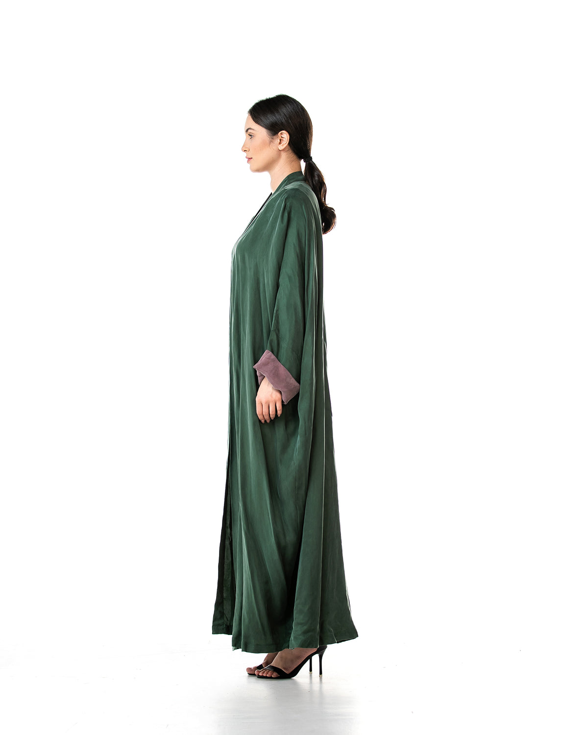 Maya Lux – Washed Silk Kaftan Bisht Abaya