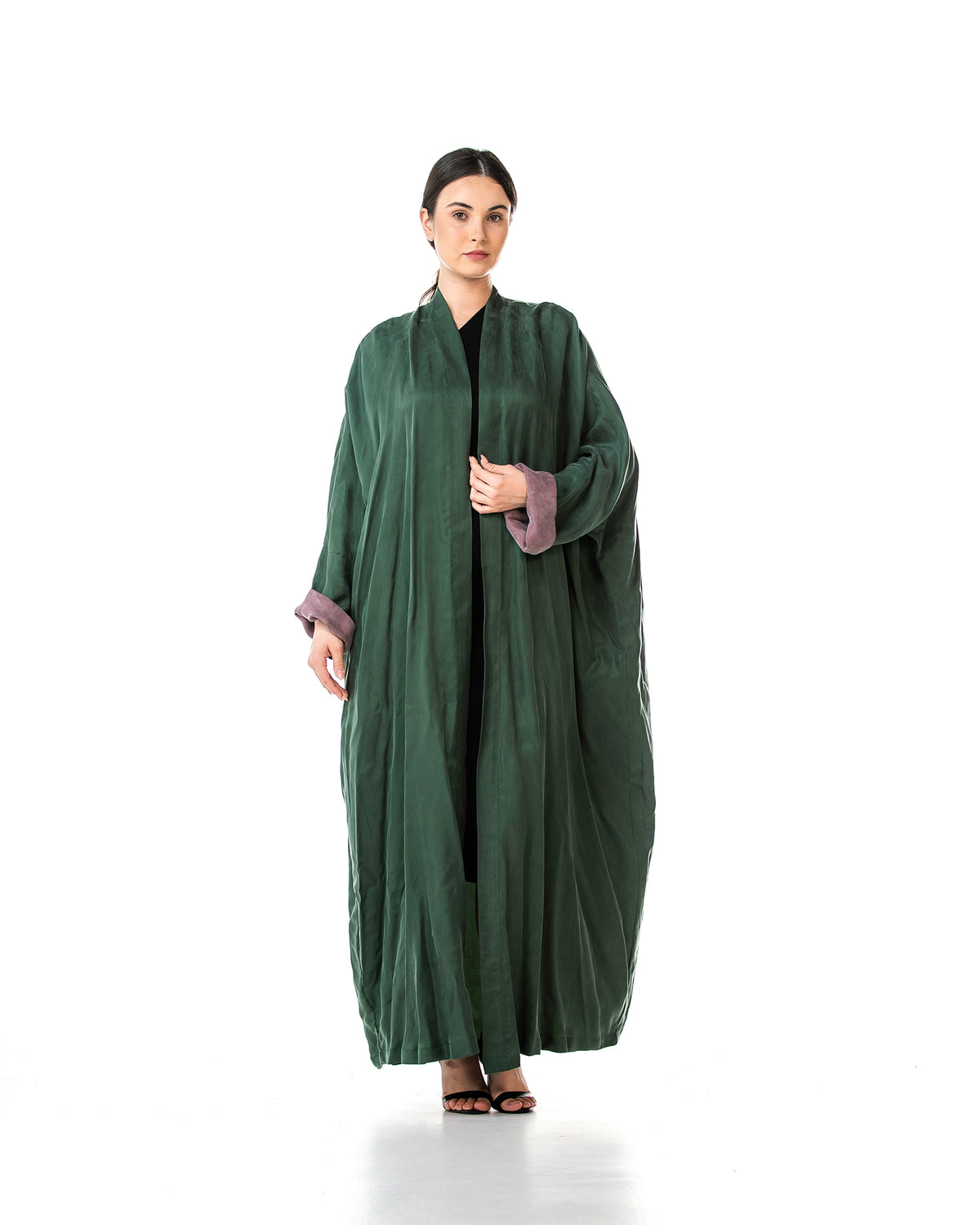 Maya Lux – Washed Silk Kaftan Bisht Abaya