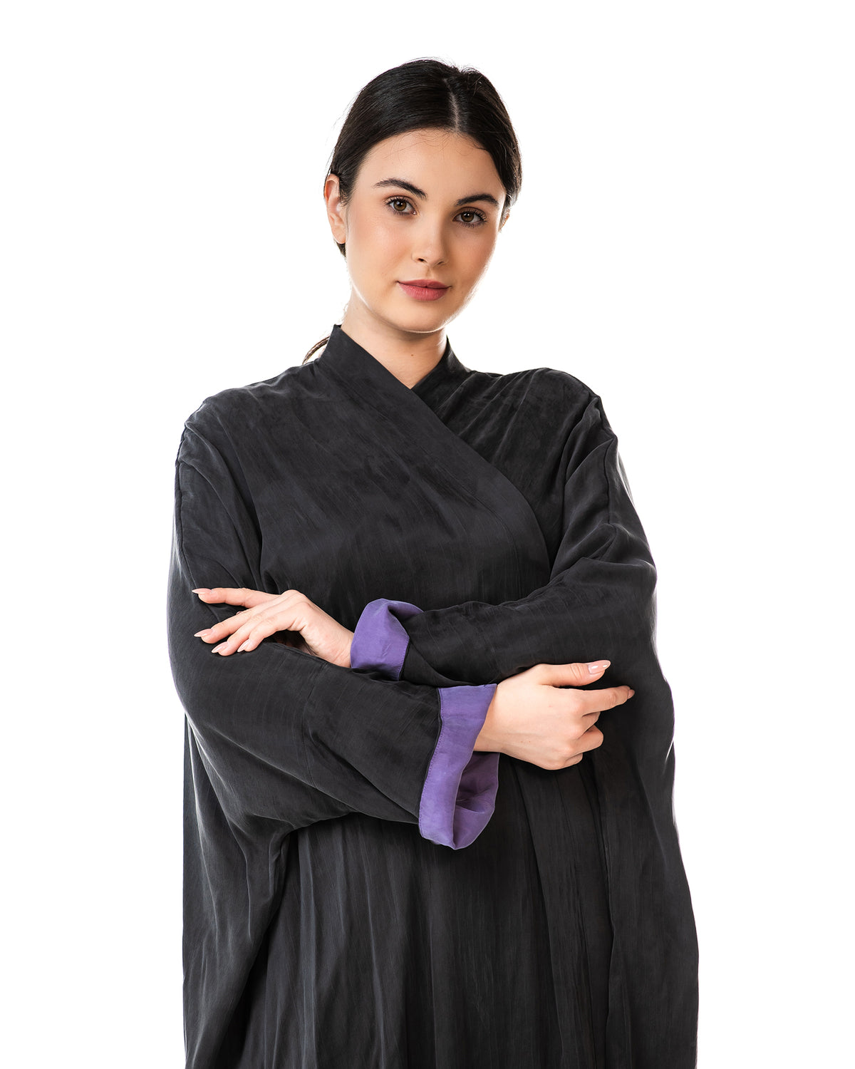 Maya Lux – Washed Silk Kaftan Bisht Abaya