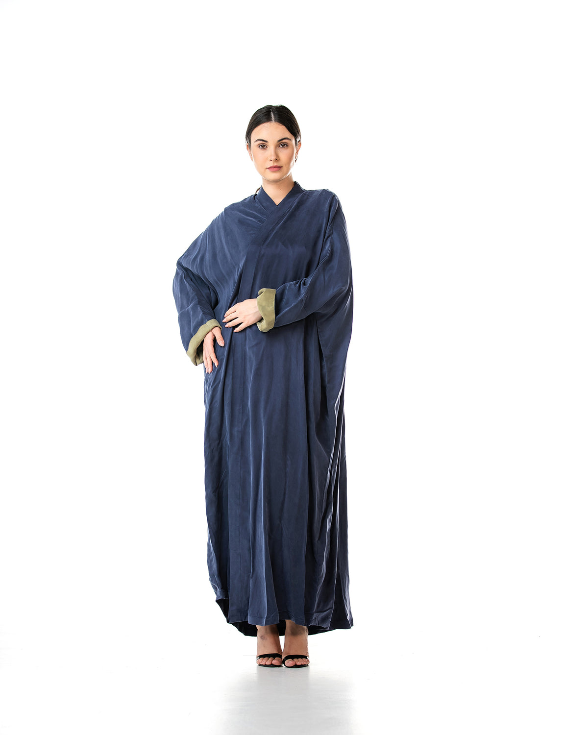 Maya Lux – Washed Silk Kaftan Bisht Abaya