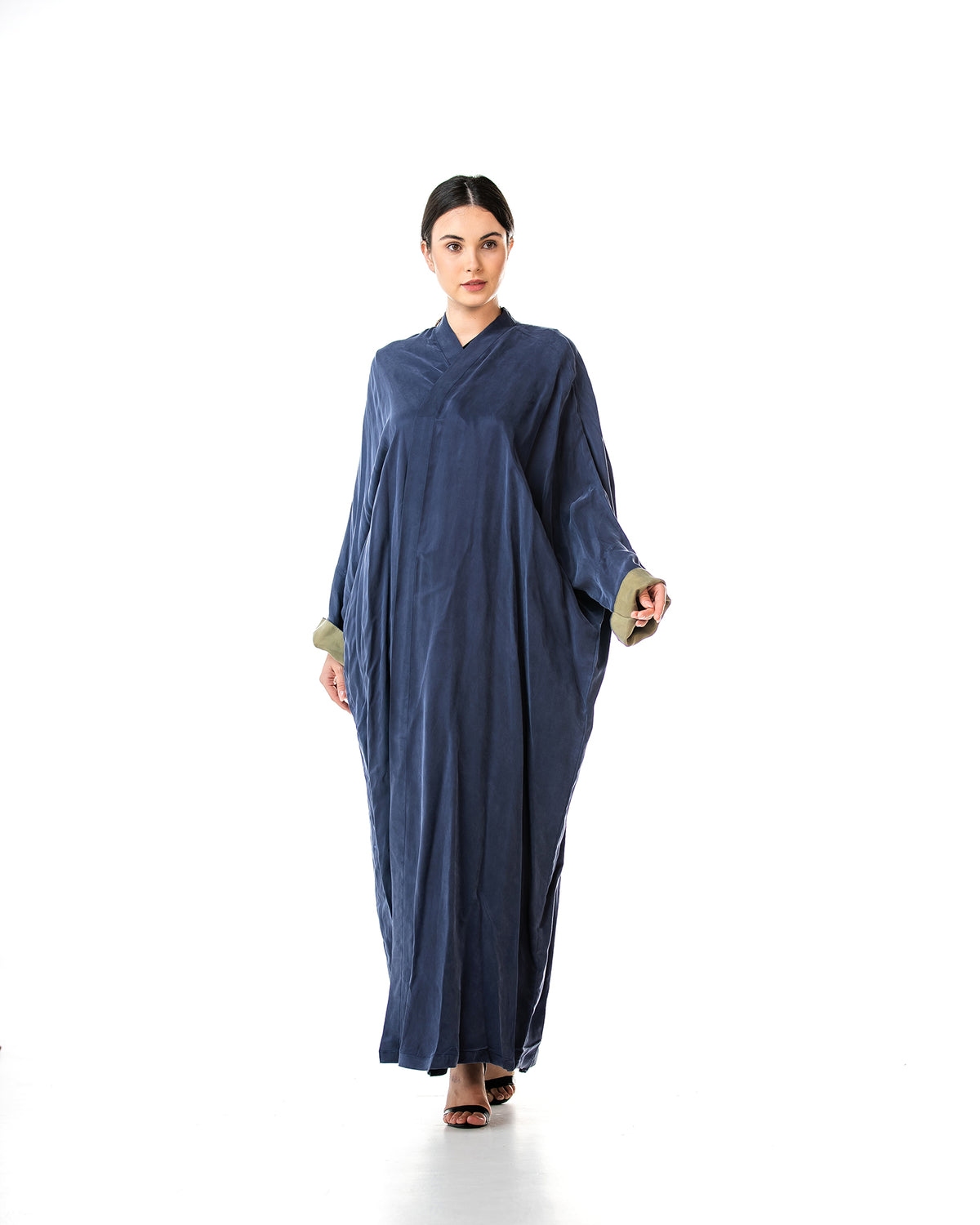 Maya Lux – Washed Silk Kaftan Bisht Abaya