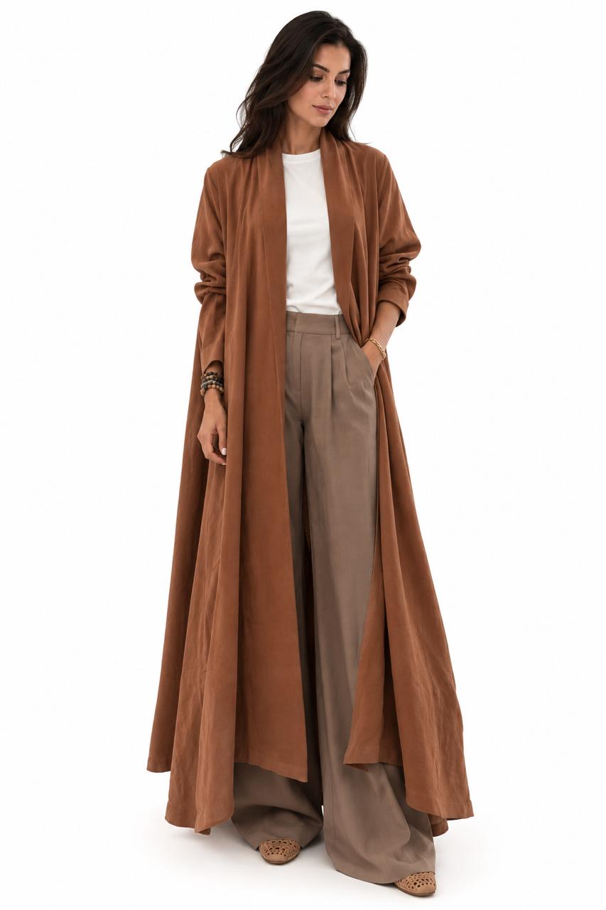 Ozone – Washed Linen Asymmetrical Abaya