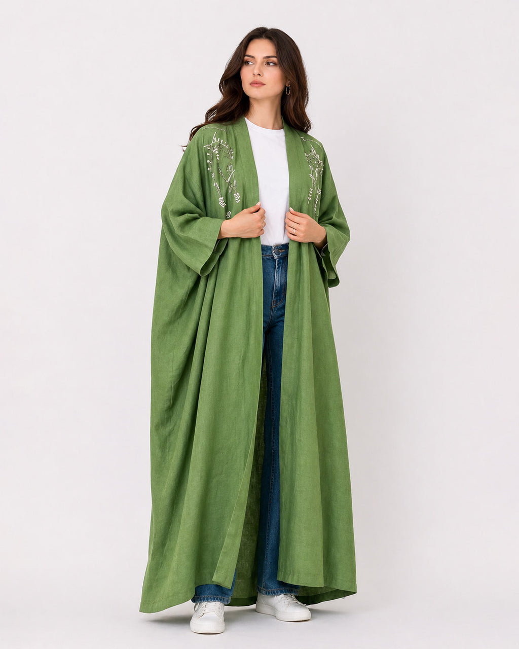 Antalya - Linen Kaftan with Embroidery