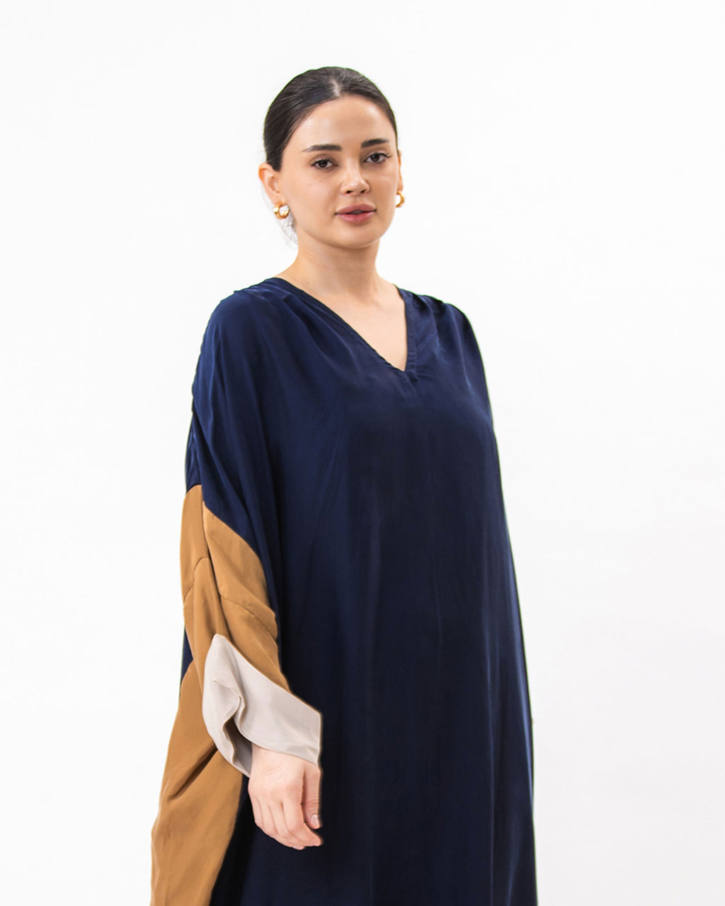 Hanadi – Colorblock Washed Silk Kaftan