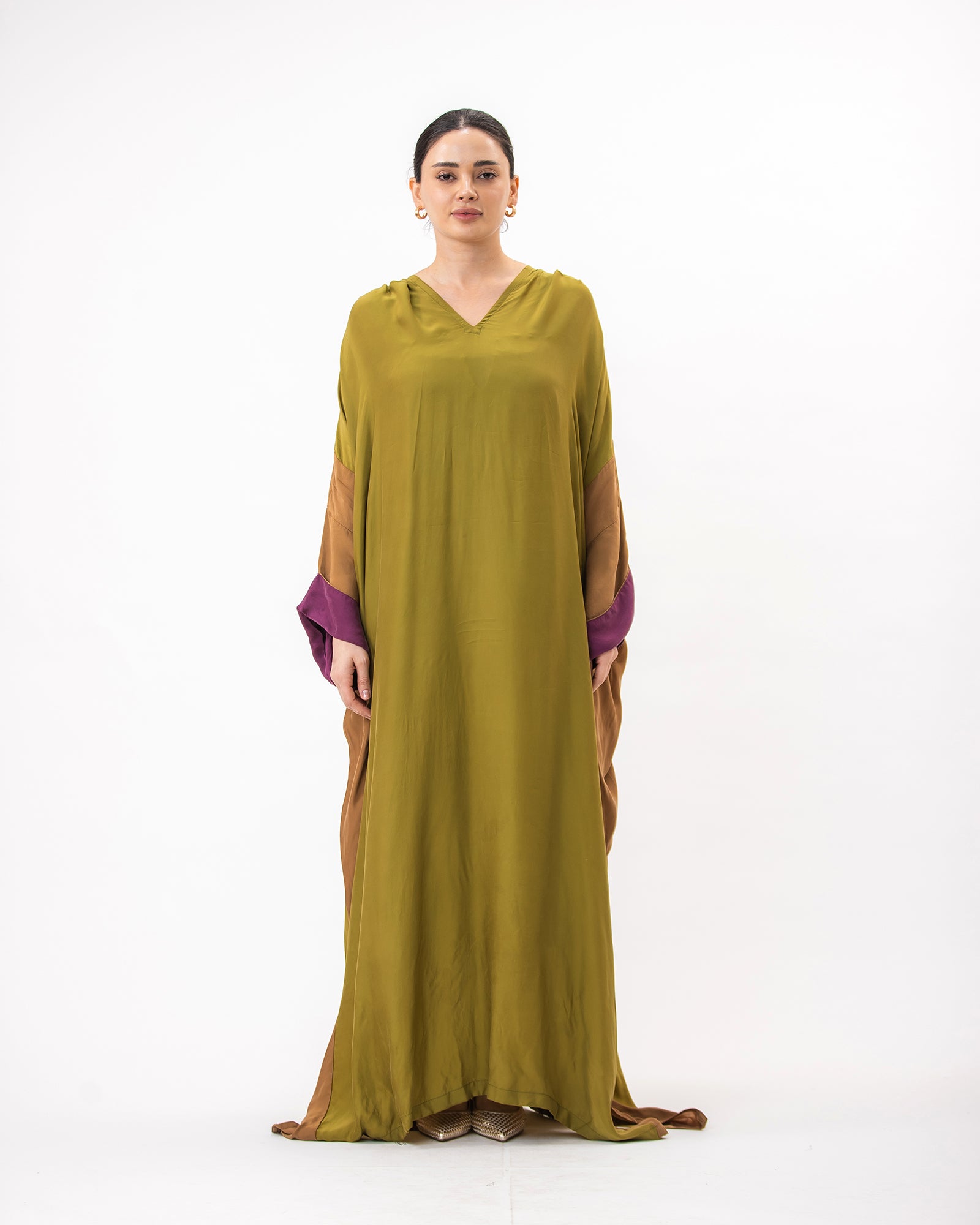 Hanadi – Colorblock Washed Silk Kaftan