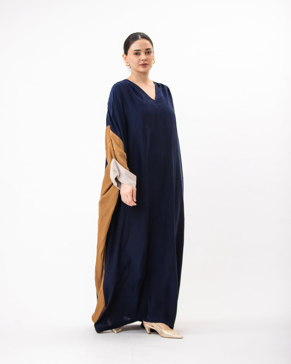 Hanadi – Colorblock Washed Silk Kaftan