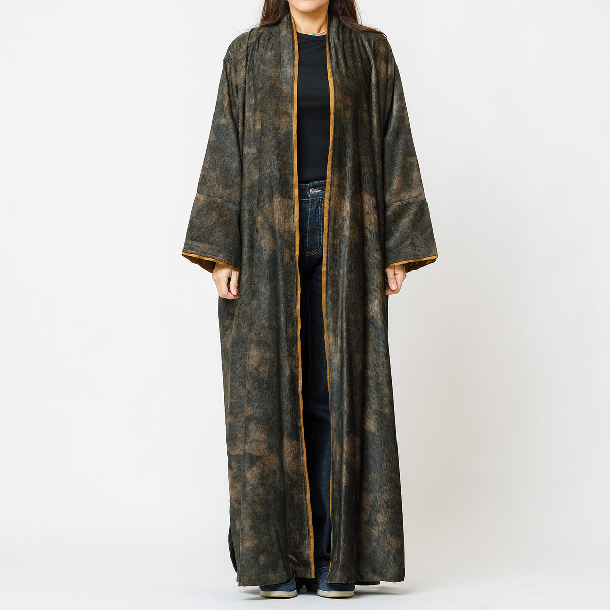 Dune - Printed Suede Velvet Abaya