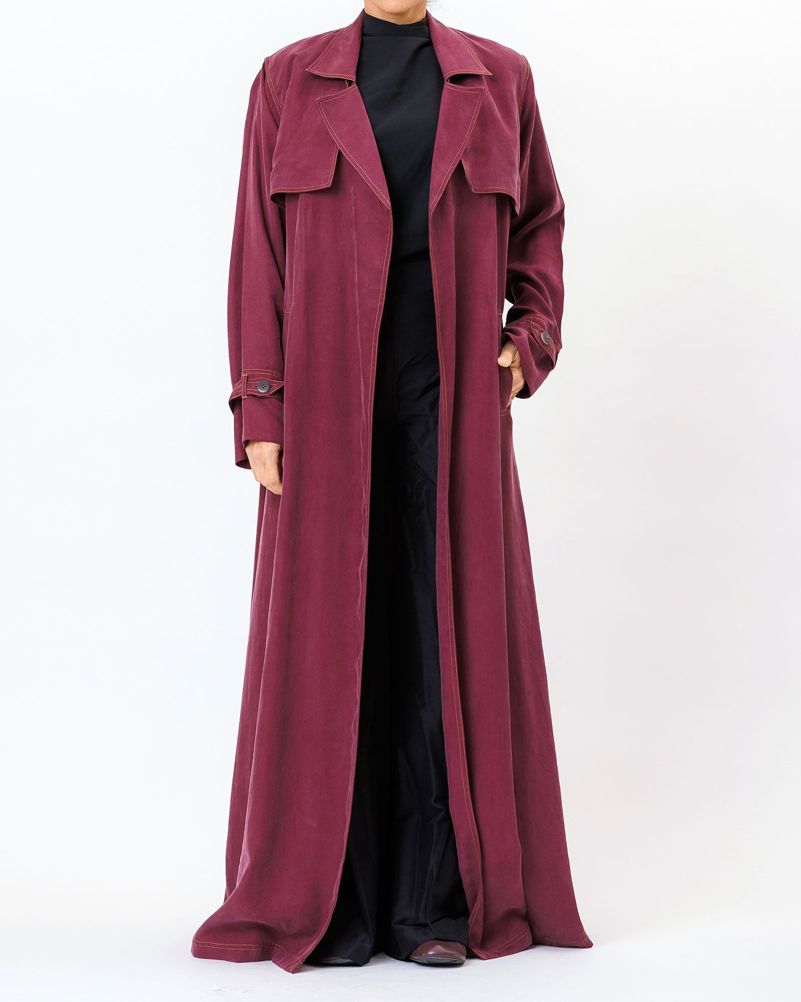  Celia – Washed Silk Trench Abaya