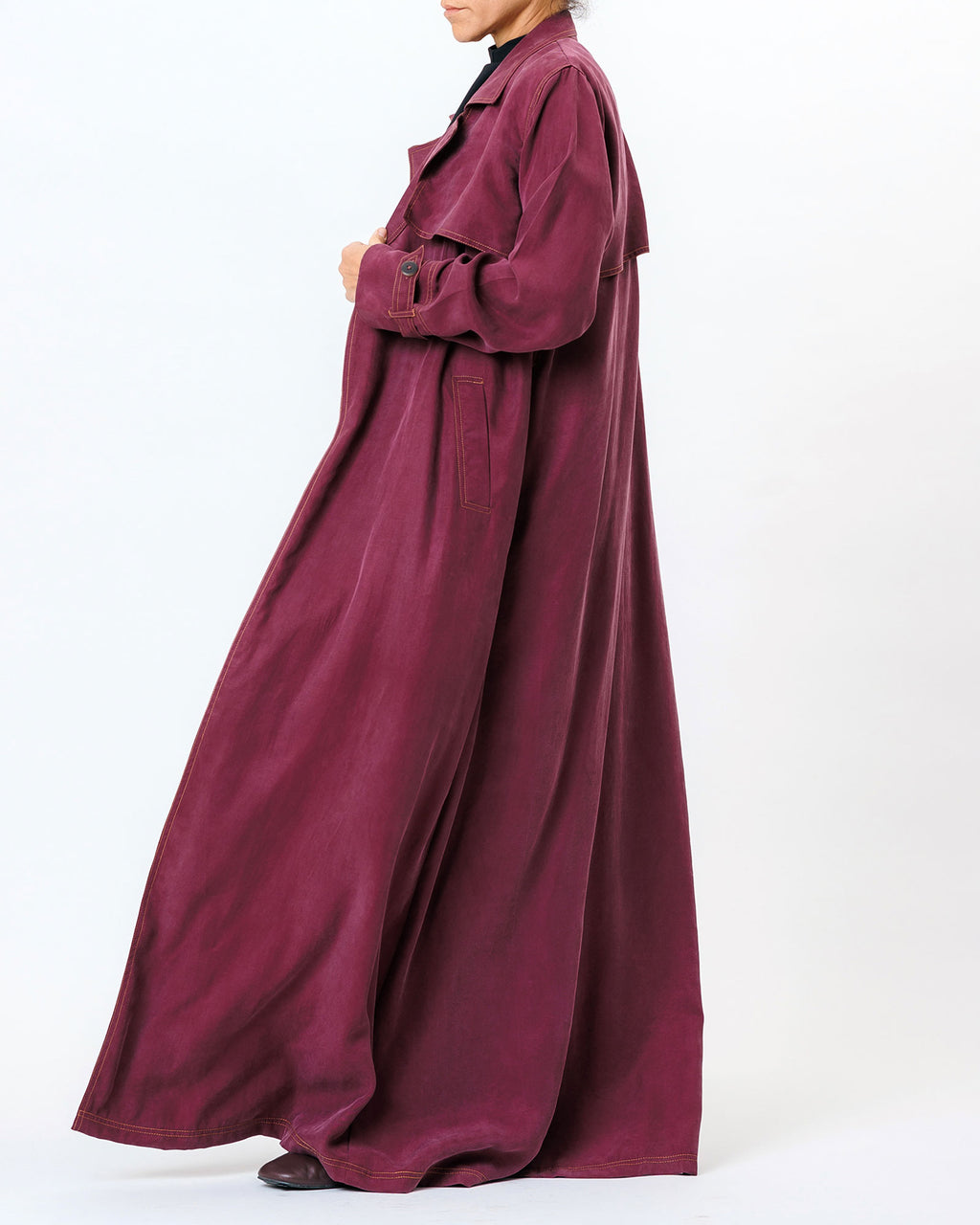  Celia – Washed Silk Trench Abaya