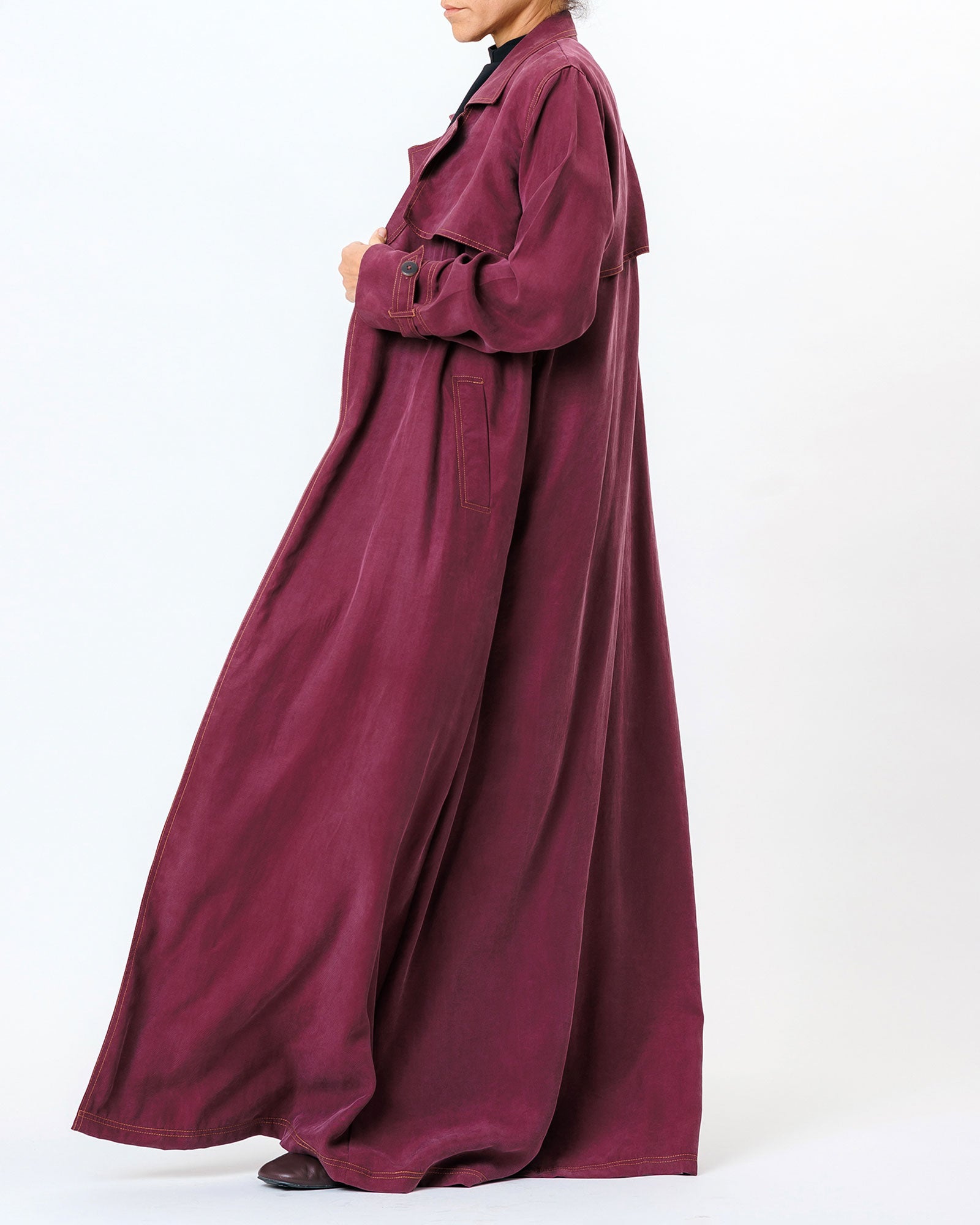  Celia – Washed Silk Trench Abaya