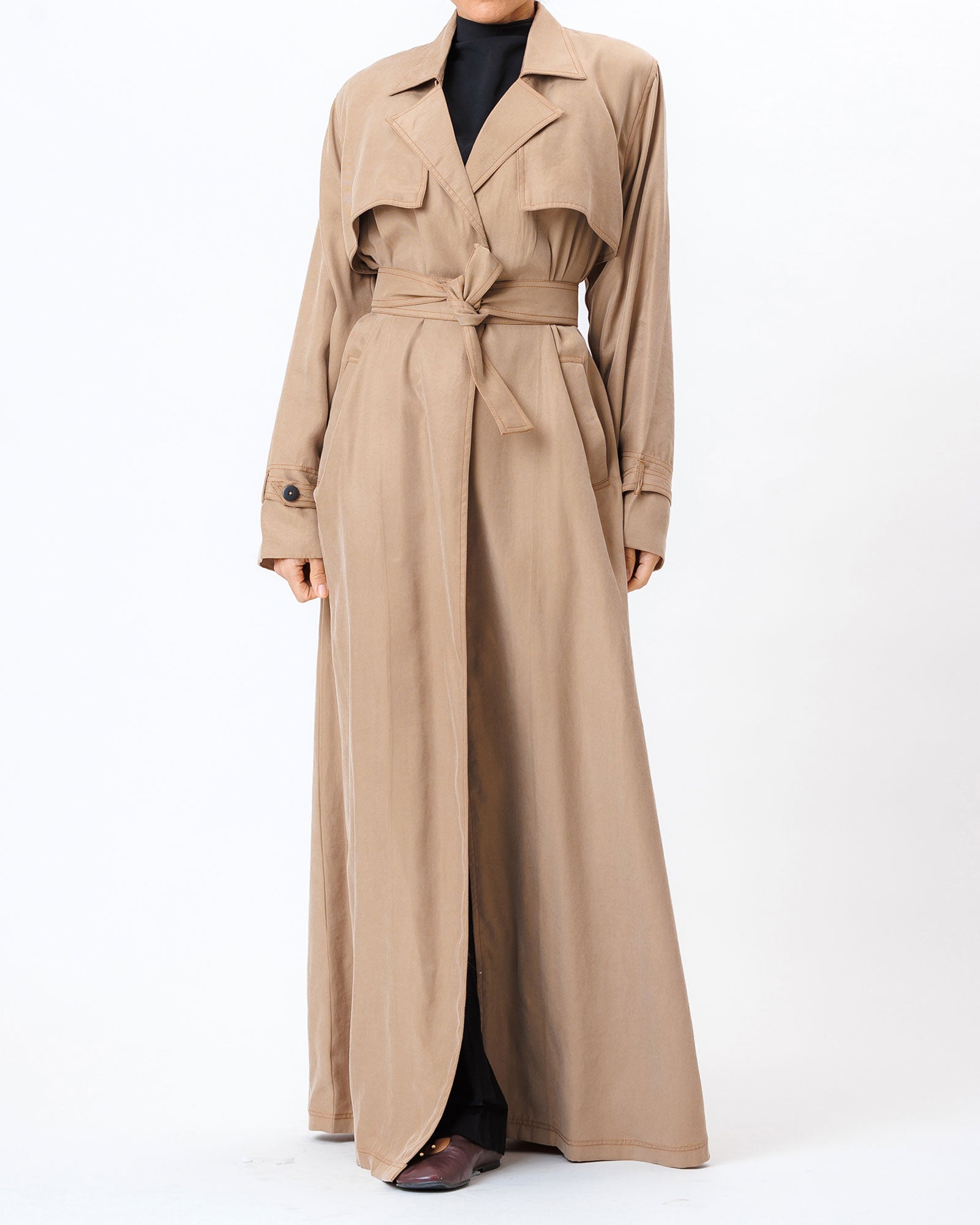  Celia – Washed Silk Trench Abaya