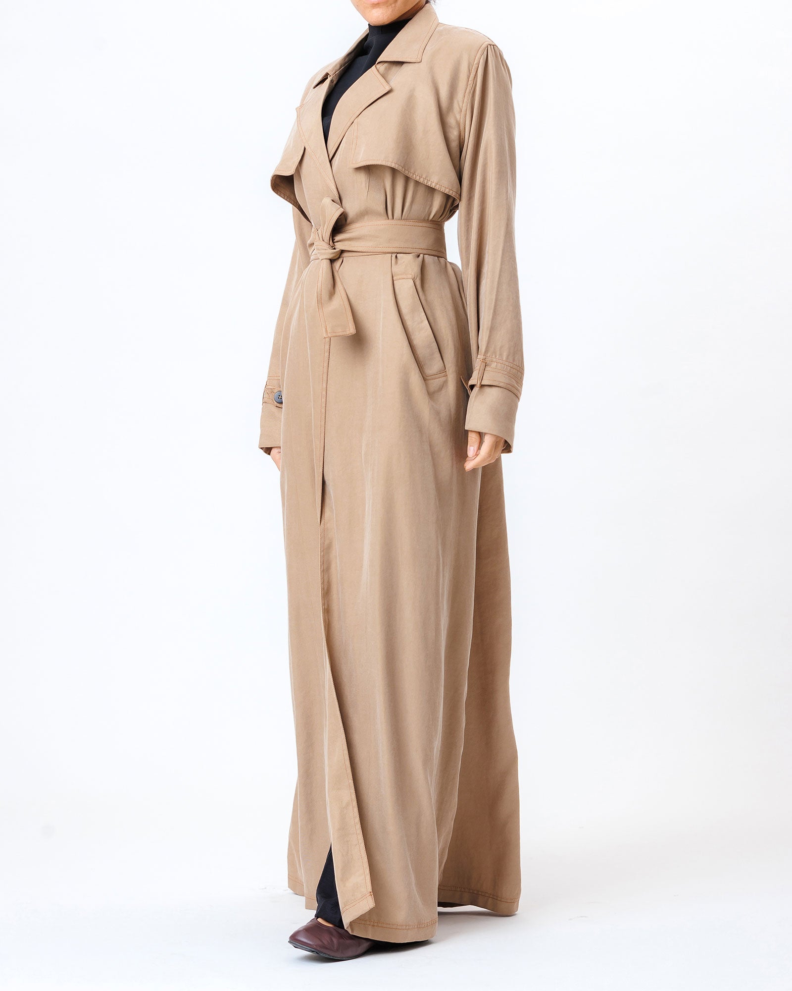  Celia – Washed Silk Trench Abaya