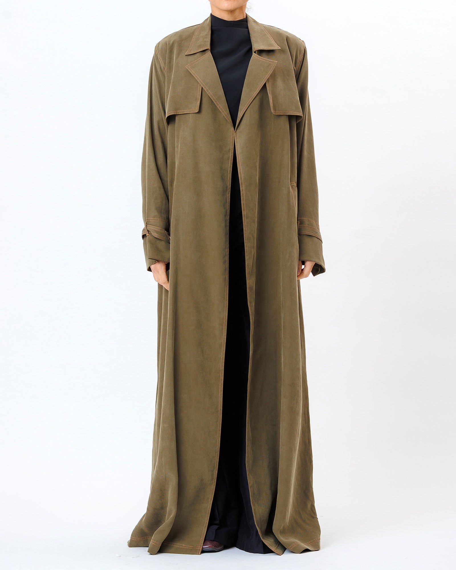  Celia – Washed Silk Trench Abaya