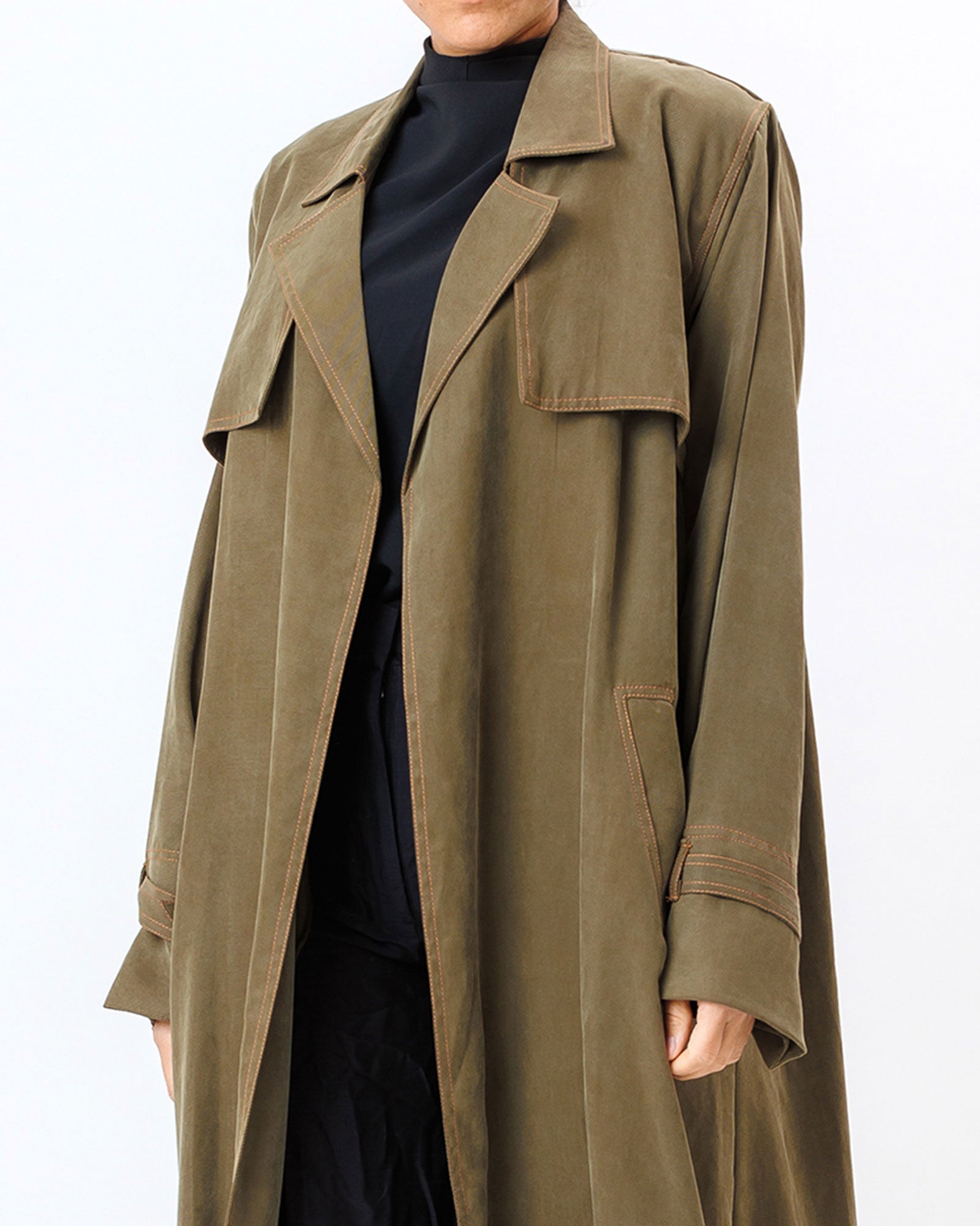  Celia – Washed Silk Trench Abaya