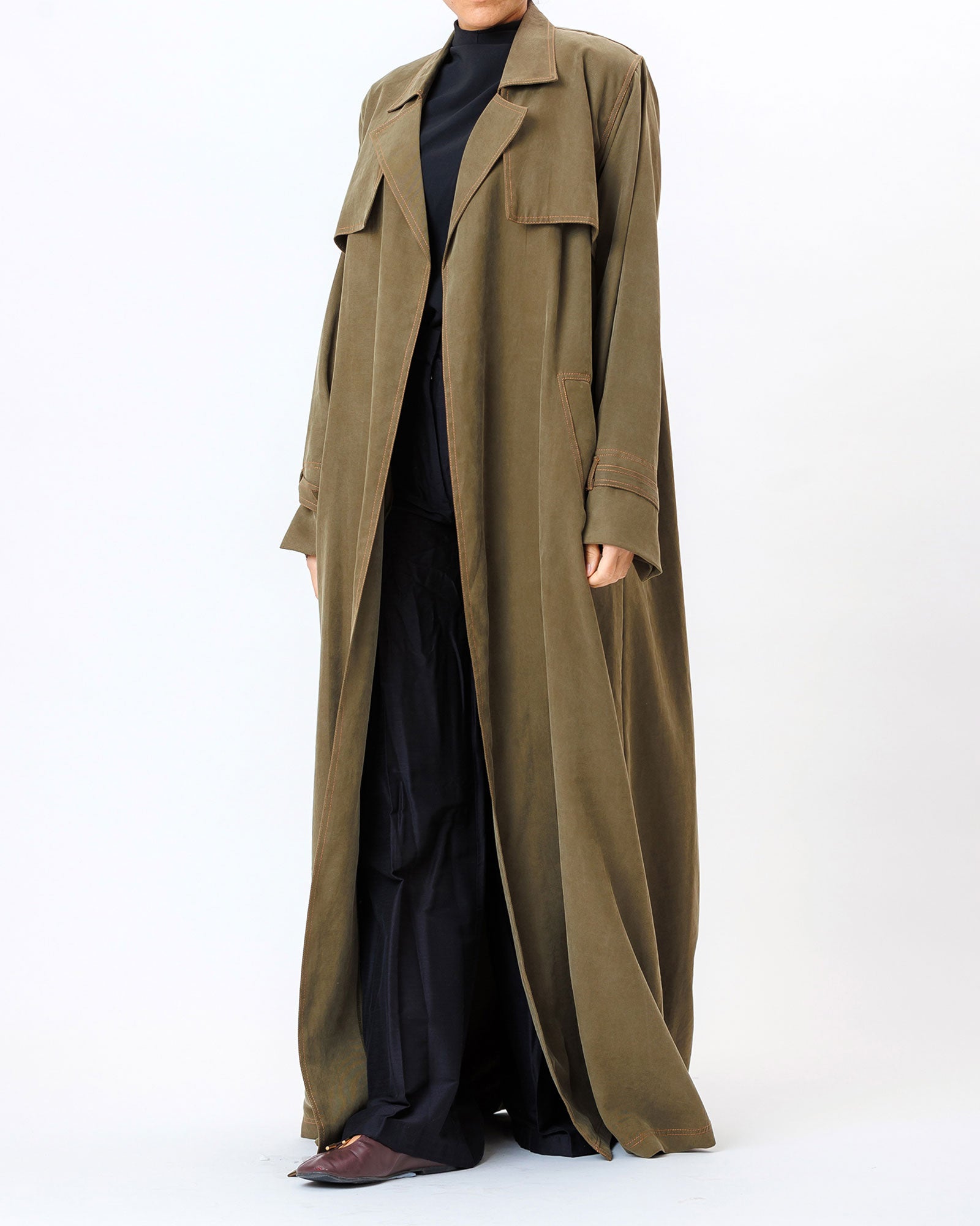  Celia – Washed Silk Trench Abaya